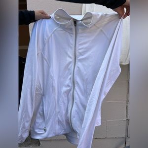 Athleta full zip white jacket. Lulu lemon fabric fits m-xl not oversized